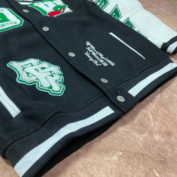 Off-White Black And White Embroidered Baseball Jacket - Picture 8 of 9